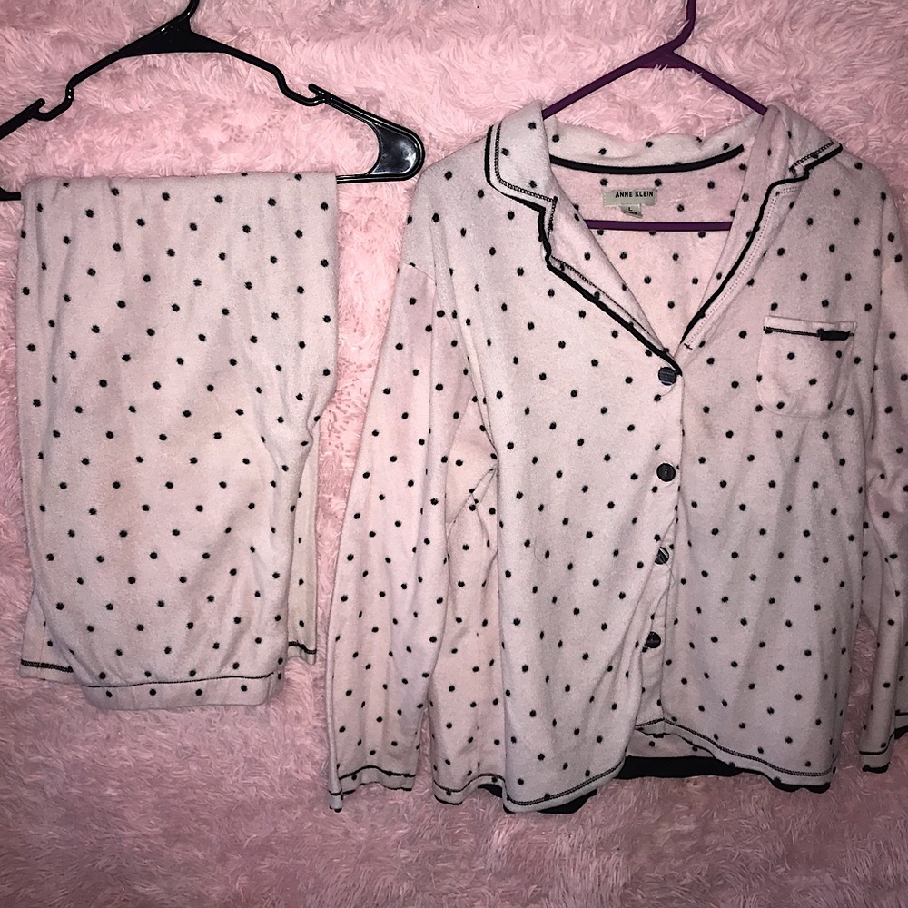 Anne Klein Polkadot pjs, Sz Top: L Sz Bottom: L